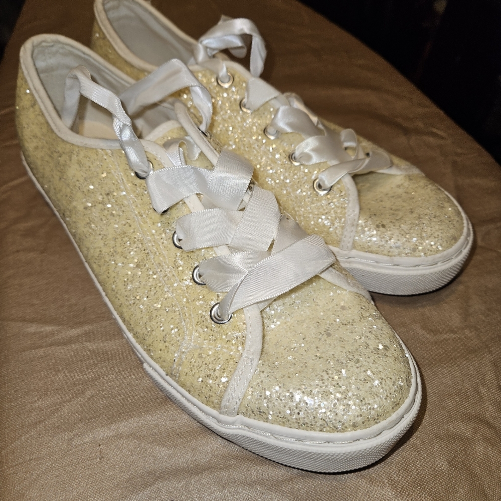 Dress Barn Studio sparkly sneakers.